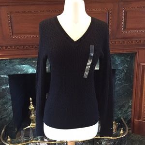 Tommy Hilfiger black L knit sweater new with tags